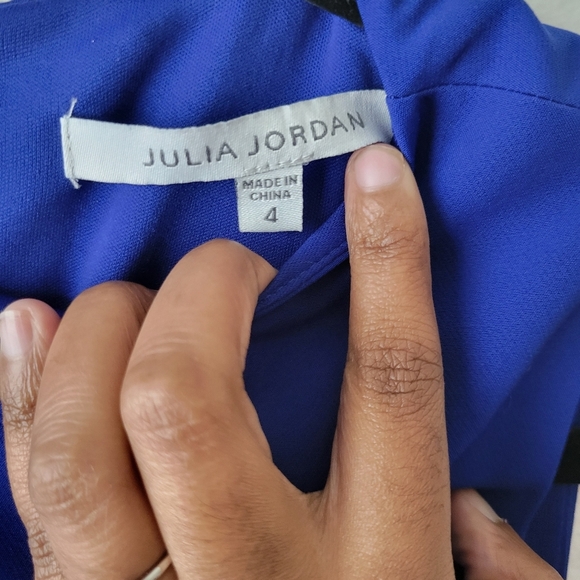 Julia Jordan Blue Cocktail Formal Sleeveless Sheath Ruffle Dress. Size 4. - Picture 7 of 7